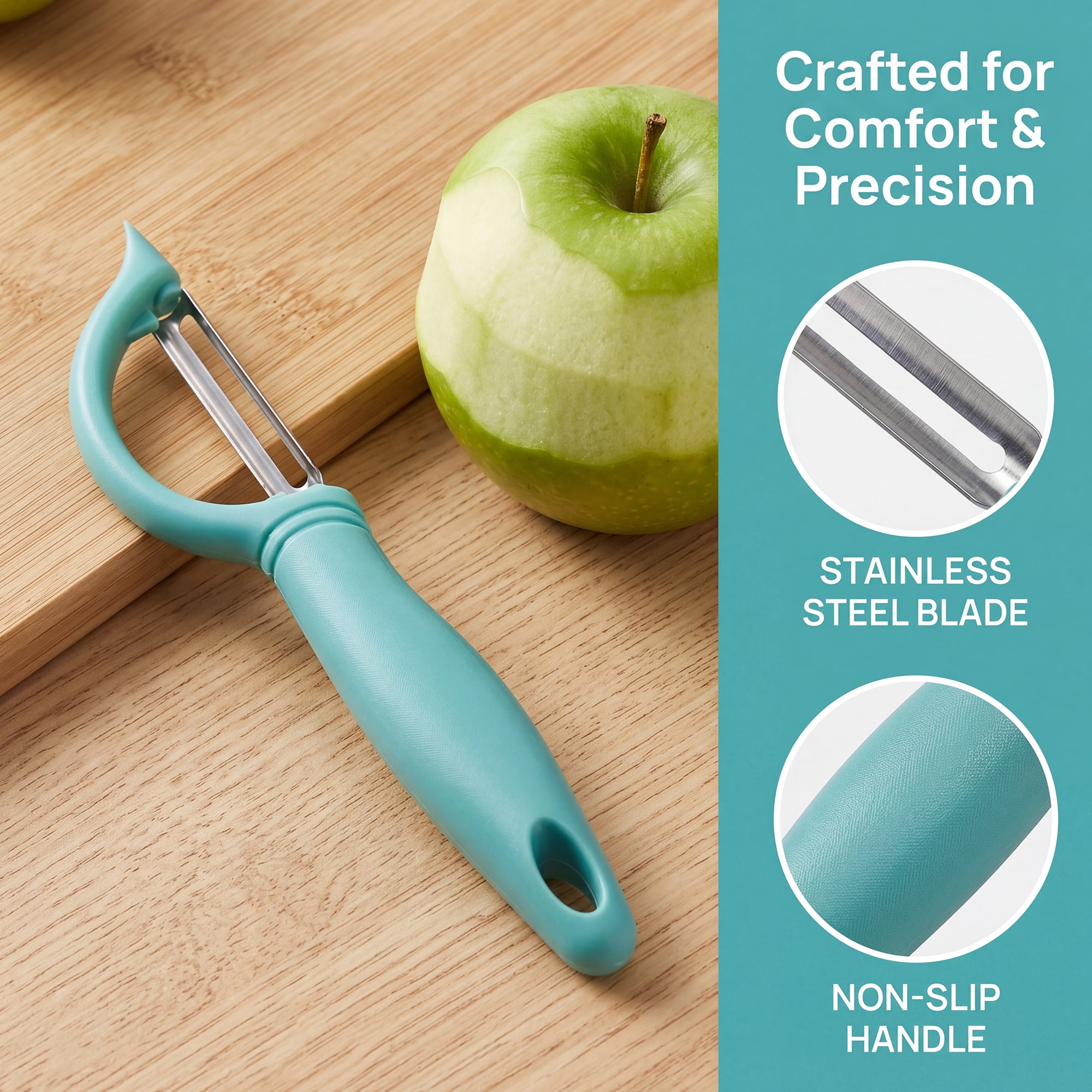 Unique Bargains Plastic Durable Potato Peeler with Ergonomic Handle Blue 7.1x1.3 inch