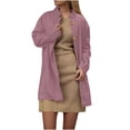 thumbnail image 3 of Yuyuzo Manteau pour Femmes Mi-Long à Col Montant Vestes Blazer d'Affaires Décontractées Automne Hiver Pardessus Uni avec Poches, 3 of 7