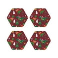 thumbnail image 2 of Balery 4 Pcs Dinosaur Christmas Happy New Yearleather Coasters Set, Drink Table Cup Coasters For Living Room Kitchen Coffee Decor, 2 of 9
