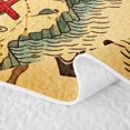 thumbnail image 5 of meiyoeat Classic Treasure Map Quilt Full,Pirate Ship Anchor Full Bedspread Sets For Boys,Beige Brown,3 Pieces,1 Coverlet and 2 Pillowcases, 5 of 7
