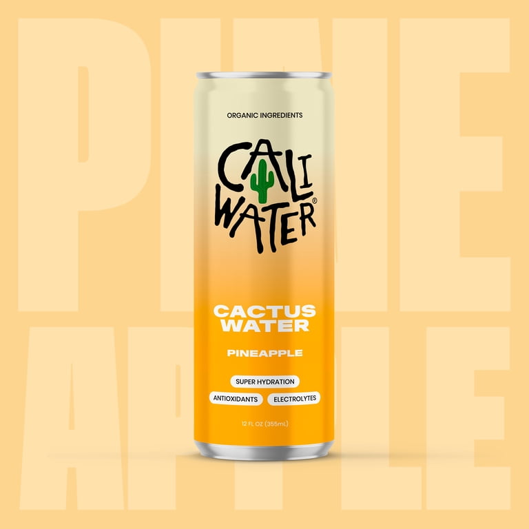 Caliwater Organic Pineapple Cactus Water, 12 fl oz Cans, 12 Pack photo 3