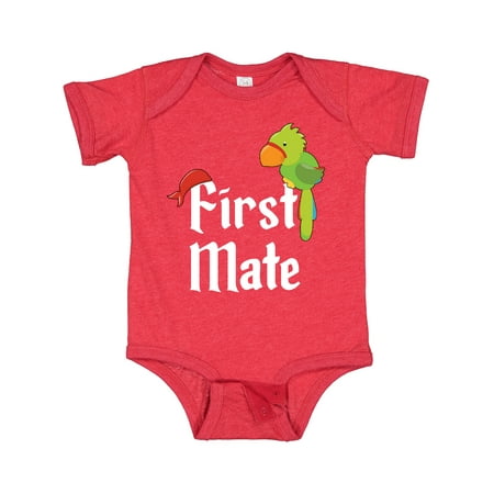 

Inktastic First Mate Pirate with Parrot and Bandanna Gift Baby Boy or Baby Girl Bodysuit