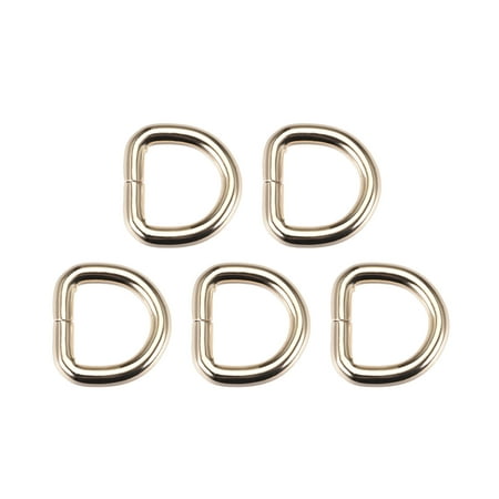 

Unique Bargains 5 Pcs D Ring Buckle 0.63 Inch Metal Semi-Circular D-Ring Gold Tone for Hardware Bags Belts