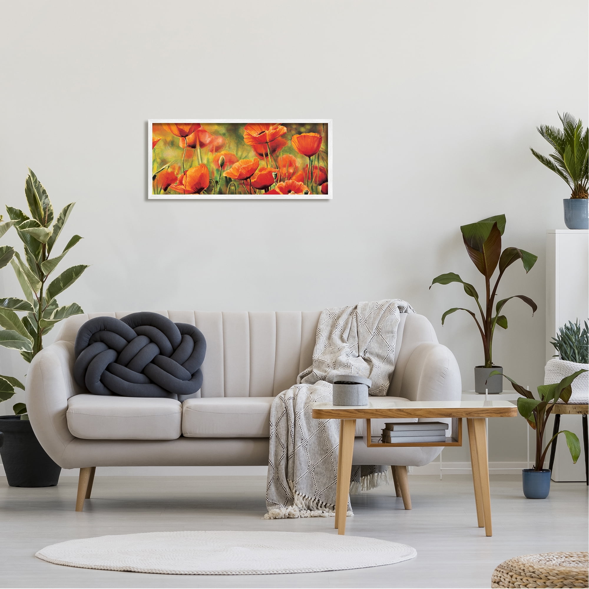 Stupell Wild Poppy Flowers Spring Blooms Botanical & Floral Painting White Framed Art Print Wall Art