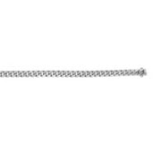 JewelStop 14k White Gold 4.9mm Classic Miami Cuban Chain Bracelet with Box Clasp - 8.5 Inches, 18.24gr.