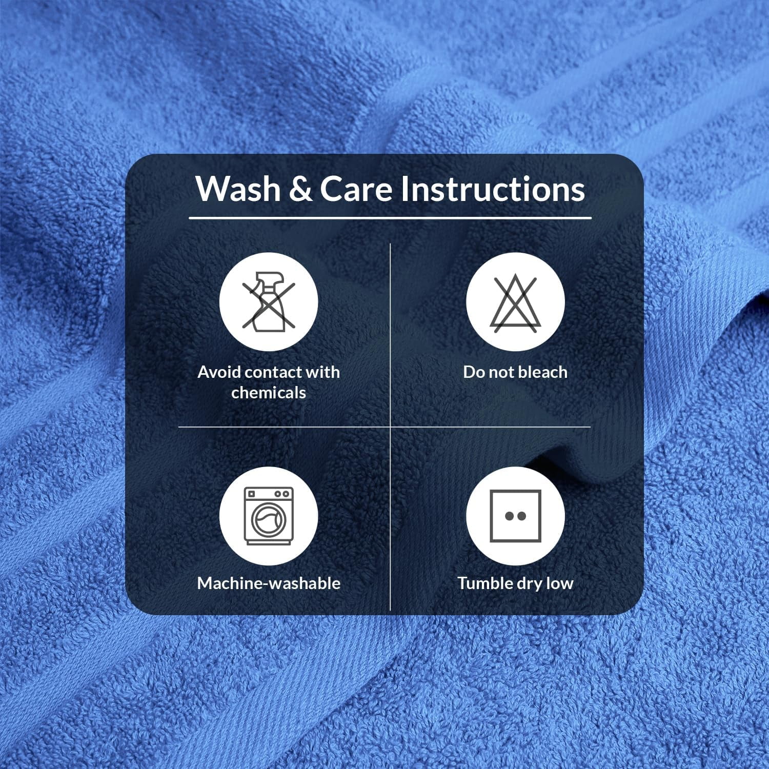 Infinitee Xclusives Premium Eloquent Blue Bath Towels - Pack of 2 - 27 x 54 inches.