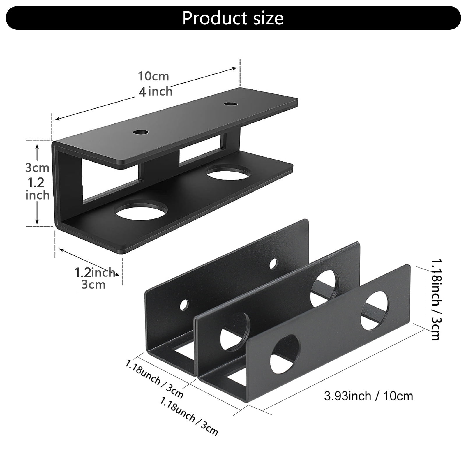 Pack of 3 Sturdy Carbon Steel Under Desk Laptop Holder Multipurpose Storage Rack for Home Office and Study Area