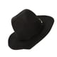 thumbnail image 5 of Sombrero de Fieltro ANGGREK Ala Ancha Plana Negro Protección Solar Suave, 5 of 7
