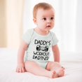 thumbnail image 3 of Daddy's Future Lifting Partner - Baby Clothes - Funny Newborn Bodysuit Outfits for Boys And Girls White-style-1 9months, 3 of 7