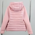 thumbnail image 5 of Womens Coats Long-sleeved Hooded Pocket Zipper Solid-color Winter Cotton Padded Jacket,Coats for Women Pink S, 5 of 6