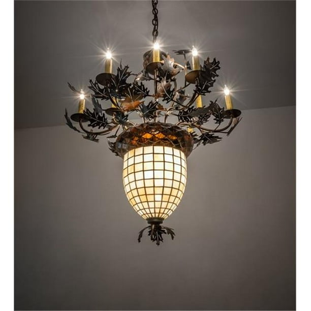 Meyda 221201 34 In Wide Oak Leaf Acorn 9 Light Chandelier Com Meyda 221201 34 In Wide Oak Leaf, Acorn Light Fixture