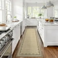 thumbnail image 3 of Scalloped Runner Rug 2'x6' for Hallway & Bathroom - Non Slip, Machine Washable Soft Carpet - Kitchen, Bedroom, Nursery Floor Mat (Beige), 3 of 7