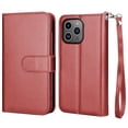 thumbnail image 6 of iphone 15 Plus Phone Case, Leather Wallet Case for Apple iphone 15 Plus, Ebizware Credit Card Cash Holder Folio Flip [Detachable] Kickstand Magnetic Cover & Lanyard for Women Men [Wine Red], 6 of 8