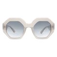 thumbnail image 2 of Geometric Heptagon Shape Sunglasses Women's Oversized Vintage Style UV 400 Grey, 2 of 4