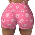 thumbnail image 2 of Lsque Cartoon Pigs and Hearts Pattern High Waisted Biker Shorts for Women-Tummy Control Fitness Athletic Workout Running Yoga Gym Shorts,Moisture-Wicking-X-Large, 2 of 9