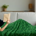 thumbnail image 3 of Abstract Green Soft Flannel Fleece Throw Blanket, Jumble Shamrock Themed Pattern St Patrick's Day Design, Cozy Plush for Indoor and Outdoor Use, 50" x 60", Green Emerald, by Ambesonne, 3 of 5
