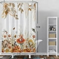 thumbnail image 3 of SUNOLIFE Fall Autumn Shower Curtain,Mushroom Leaves Waterproof Fabric Bathroom Curtain with Hooks,60x72 in, 3 of 5