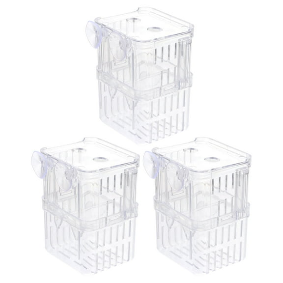 NICEXMAS Small Fish Isolation Fish Tank Guppy Breeding Box Plastic 3Pcs