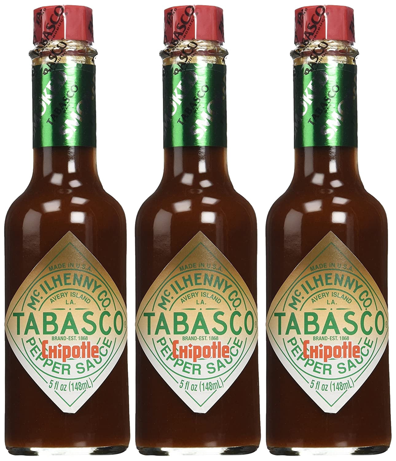 Tabasco Brand, Chipotle Hot Sauce, 5oz Bottle (Pack of 3)