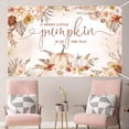 thumbnail image 5 of Autumn Boho Pumpkin Baby Shower Banner A Little Pumpkin is On The Way Background Yellow Floral Fall Leaves Oh Baby Party Decorations Banner Photo Booth Props 3.6x5.9ft, 5 of 5