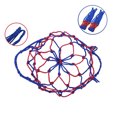 thumbnail image 2 of QUETO Sac en Filet de Basketball Rangement en Filet de Soccer Support de Ballon de Sport Sac de Transport en Nylon Bleu Blanc, 2 of 3