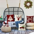 thumbnail image 6 of Set Of 4 Christmas Decorative Throw Pillow Covers Christmas Holiday Xmas Square Linen Cushion Covers Merry Christmas Trees Red Truck Snowflakes Deer Outdoor Couch Sofa Home Pillow Cases 18x18 Inch, 6 of 6