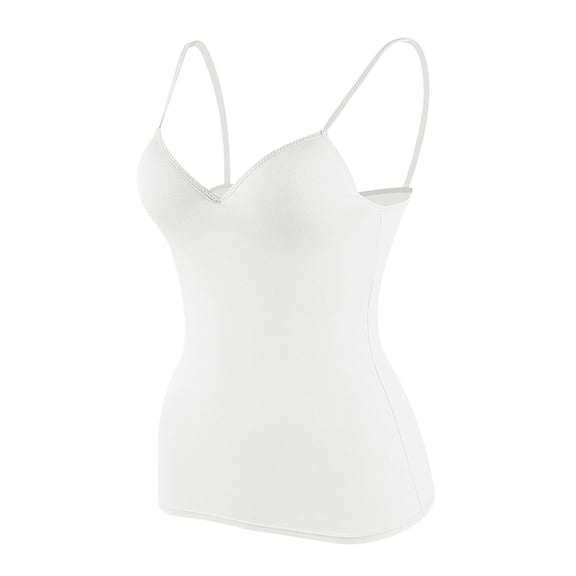 Women's Shelf Bra Camisole, Adjustable Spaghetti Strap Tank Top with Built-In Padded Bra, Seamless Wire-Free Support for a Smooth Look, Basic Layering Piece