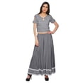 thumbnail image 1 of Moomaya Printed Cold Shoulder Keyhole Neck Crop Top And Palazzo Set Ethnic Wear, 1 of 1
