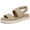 Tan Brown Tumbled, variant on Women's Attract Slingback Platform Sandal Cappuccino Brown 9M