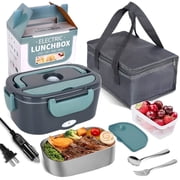 HIBIBUD 2026 New Electric Lunch Box Food Heater 3-In-1 Portable Food Warmer Lunch Box for Car & Home Heated Lunch Box for Men for Office, Work, Travel, Commuting, Warm Meals, Convenience, Daily Use.