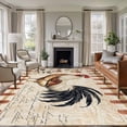thumbnail image 3 of Vintage Rooster Area Rug 5x8 FT, Non Slip Bedroom Throw Carpet, Watercolor Spring Floral Farmhouse Animals Washable Soft Floor Carpet Non-Shedding Rug for Living Room Nursery Dorm Office, 3 of 9