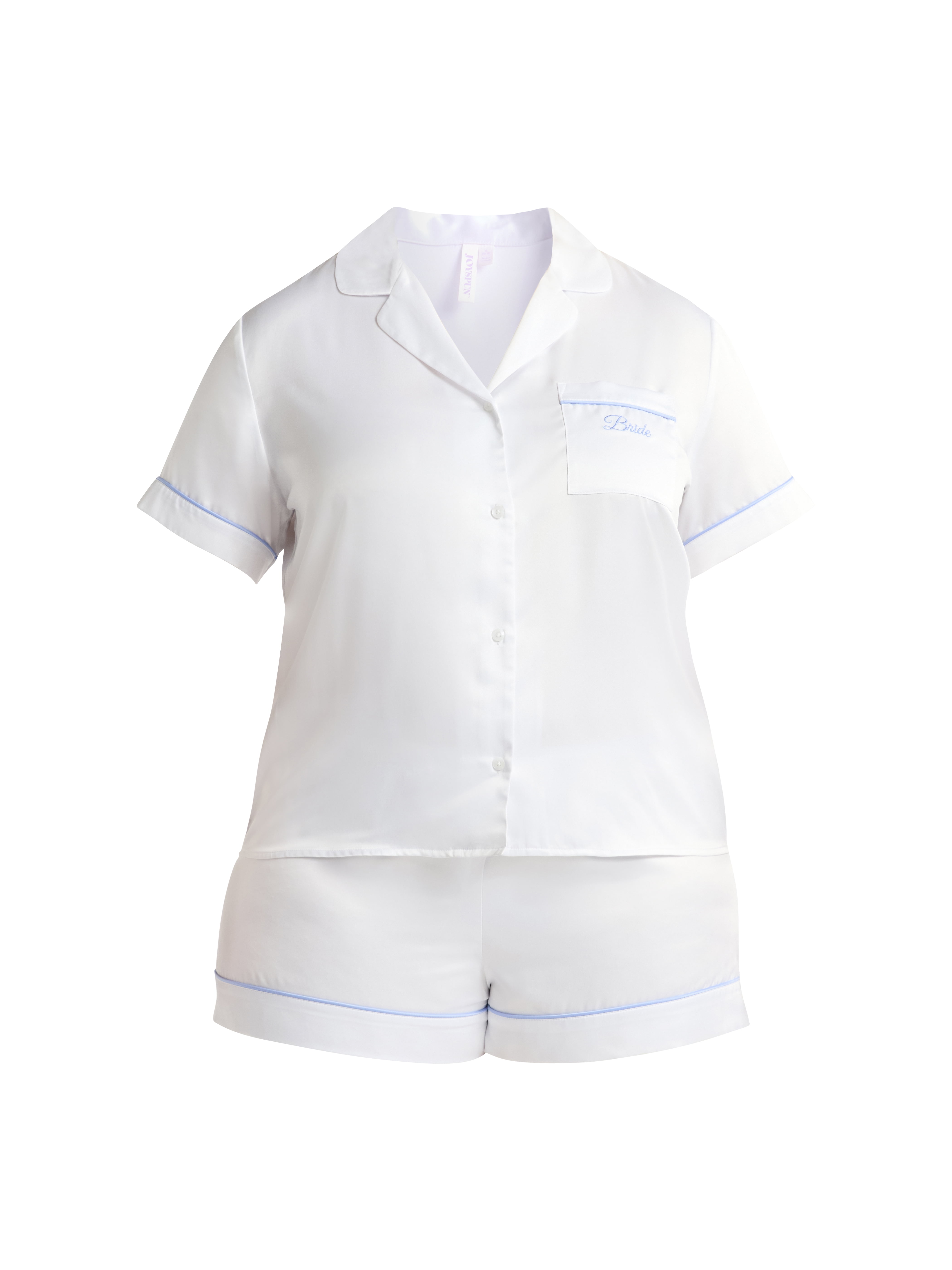 Joyspun Women’s and Women’s Plus Bridal Satin Shortie Pajama Set, Sizes XS to 3X