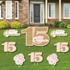 Big Dot of Happiness Mis Quince Anos - Yard Sign and Outdoor Lawn Decorations - Quinceanera Sweet 15 Happy Birthday Party Yard Signs - Set of 8