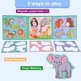 thumbnail image 4 of Libro magnético de rompecabezas con forma de animal ASTARON con 60 pegatinas para niños, 4 of 8