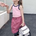 thumbnail image 5 of REDARER Girls' Color Block Ribbed Tank Top - Sleeveless Summer Stretchy Breathable Casual Comfortable Toddler Kids Teenage Basic Outfit,3-4 Years, 5 of 9