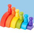 thumbnail image 4 of Rainbow Stacker Nesting Creative Jigsaw Blocks Números Juguetes De Aprendizaje Para Niños, 4 of 9