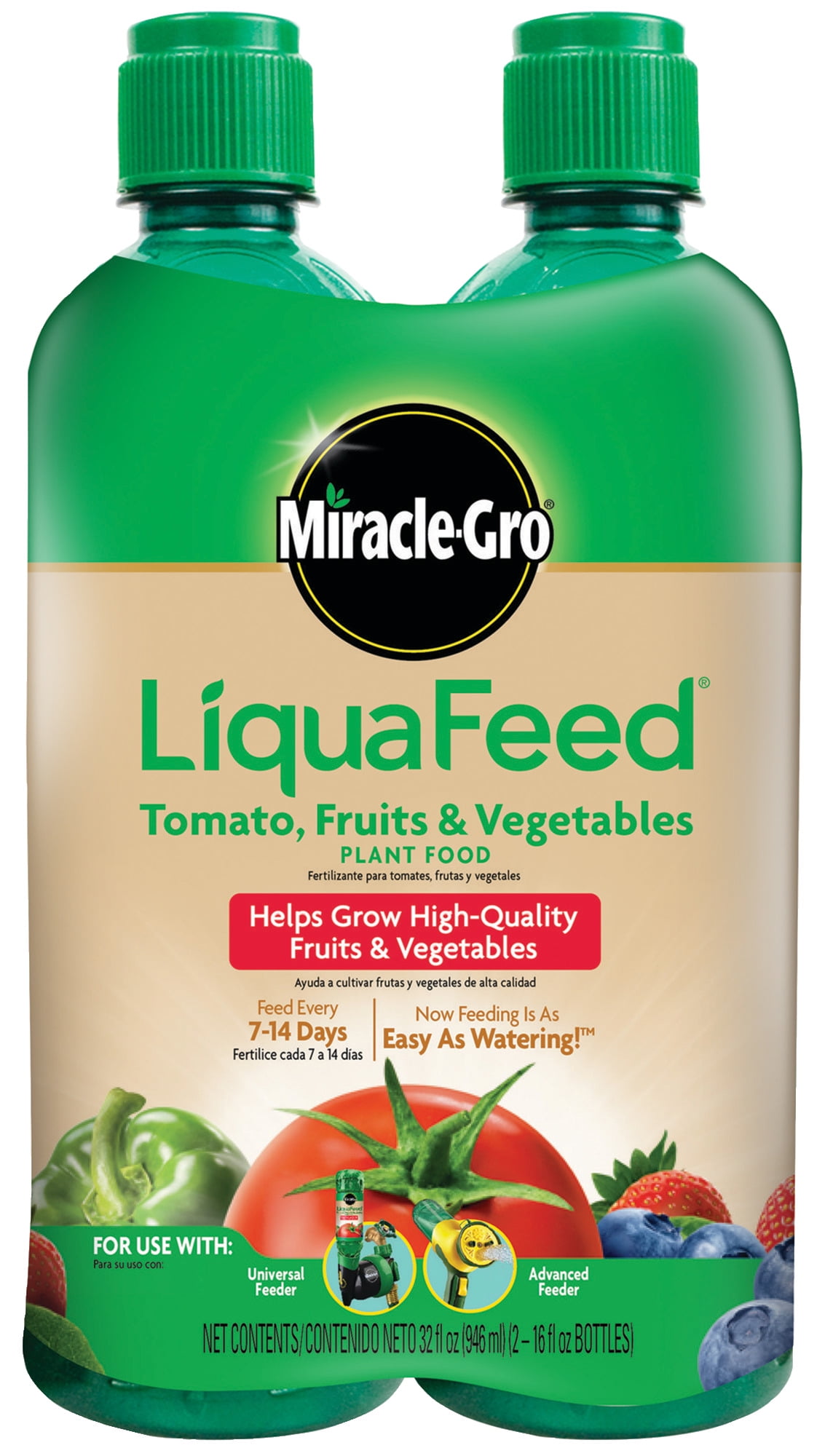 Miracle-Gro 1004402 LiquaFeed Tomato 2-Pack Fruit & Vegetables Plant Food 