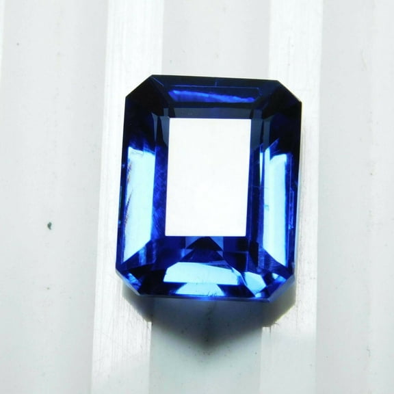 CERTIFIED Blue Cut Ring Size 8 Ct Natural Emerald Tanzanite Loose Gemstone