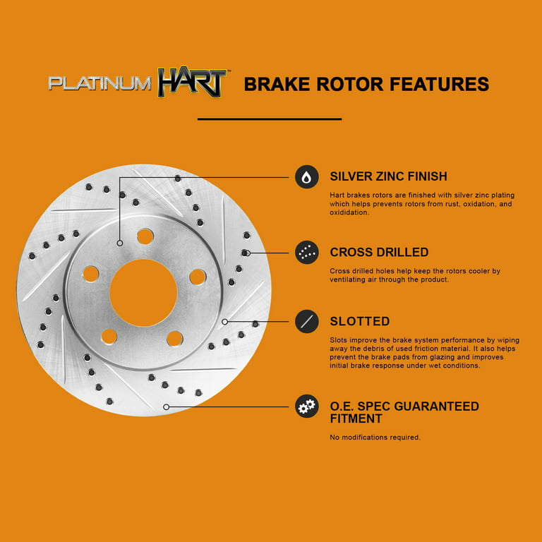 Hart Brakes Front Rear Brakes and Rotors Kit |Front Rear Brake