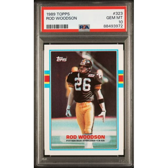 Graded 1989 Topps Rod Woodson #323 Rookie RC Football Card PSA 10 Gem Mint