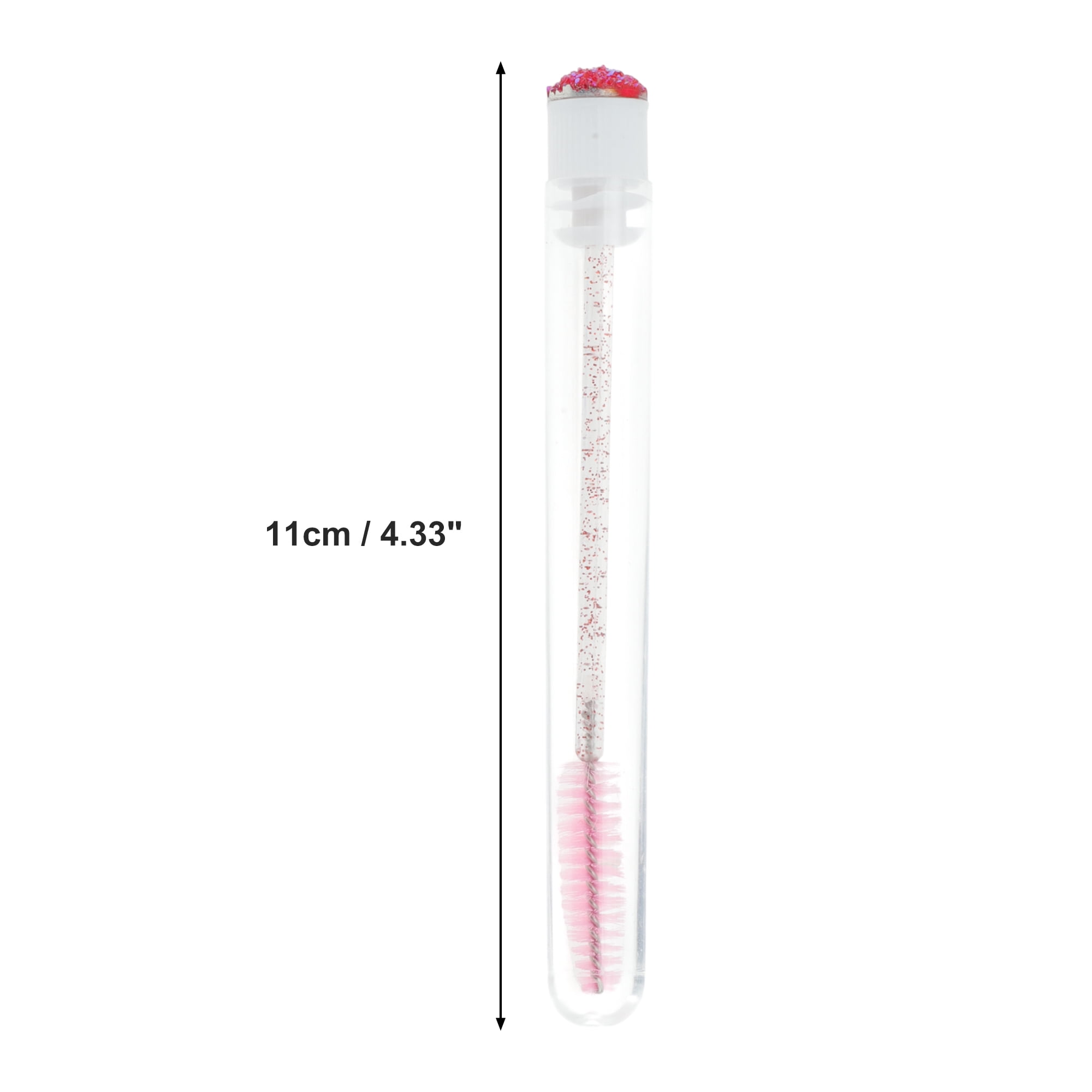 Unique Bargains 1 Pc Soft Reusable Eyelash Brush for Vacation in Tube Deep Pink