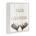 thumbnail image 2 of Nice Caboose Bathroom Moose Antlers White Framed Giclee Art, 12 x 12, Made In USA, 2 of 7