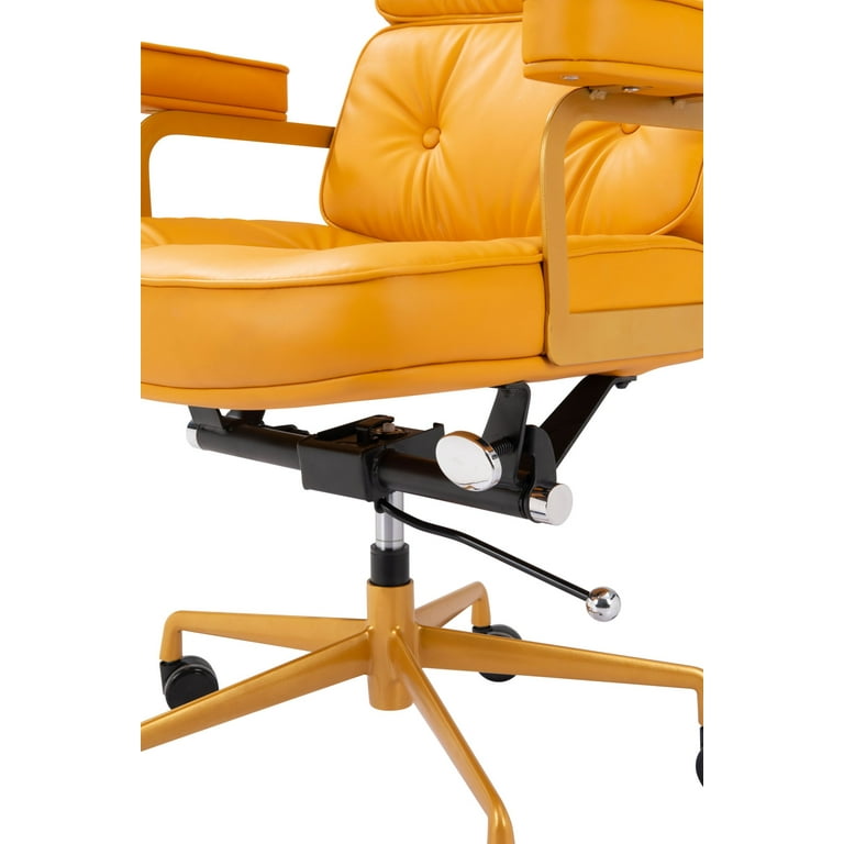 Yellow leather desk online chair