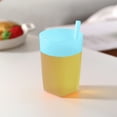 thumbnail image 1 of CEHVOM Gobelet en Plastique Couleur Bonbon Frais avec Paille Sans Couvercle Gobelet Intégré Gobelet à Jus Gobelet à Boire, 1 of 6