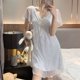 thumbnail image 1 of Camisón de malla para mujer, vestido de noche de estilo coreano, ropa de dormir de verano, ropa de casa, pijama con correa de espagueti sólida, almohadilla, nuevo, 1 of 4