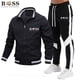 thumbnail image 4 of 2024 Conjuntos de chándal para hombre Conjuntos de sudadera y pantalones de chándal con cremallera y cuello alto Traje deportivo para correr Fitness, 4 of 4