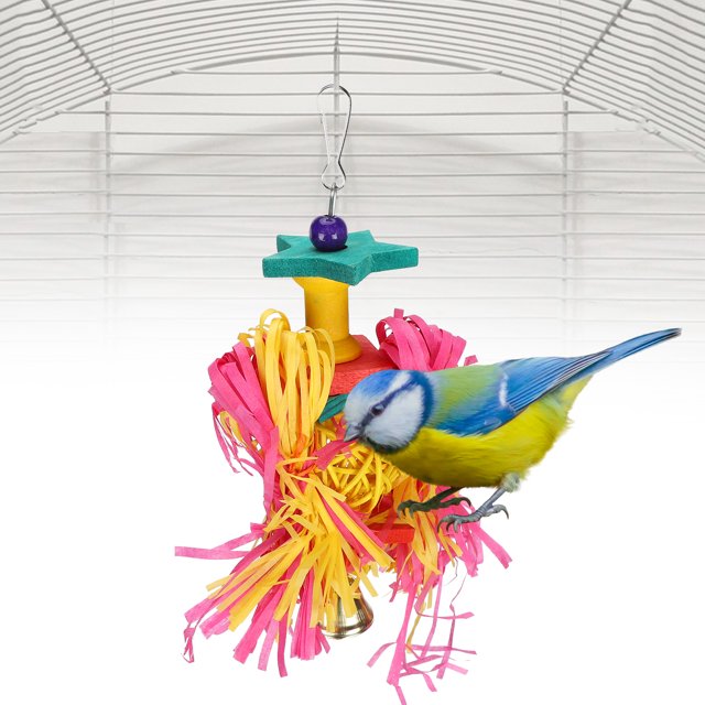 Cage Shredder Toy, Non- Shredder Toy Foraging Hanging Toy Colorful Natural For Training For Small Birds