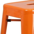 thumbnail image 3 of 4 Pk. Commercial Grade 30" High Backless Orange Metal Indoor-Outdoor Barstool with Square Seat, 3 of 9