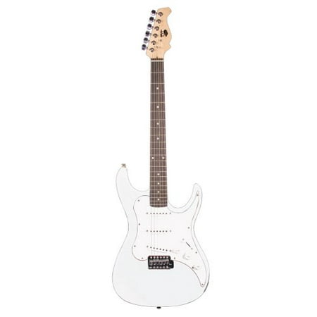 AXL Headliner Double Cutaway Electric Guitar, White Multi-Colored