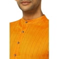 thumbnail image 5 of In-Sattva Men's Majestic Pinstriped Bejeweled Designer Indian Kurta Tunic; Summer Mustard; LG, 5 of 6